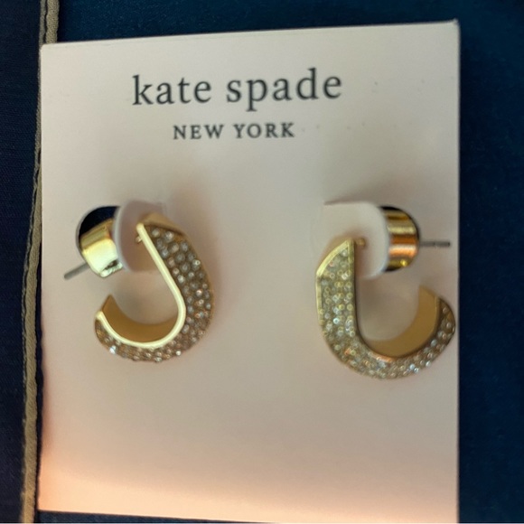 Jewelry - Beatutiful Kate Spade gold earrings with CZs $49 Raise the Bar by Kate Spade